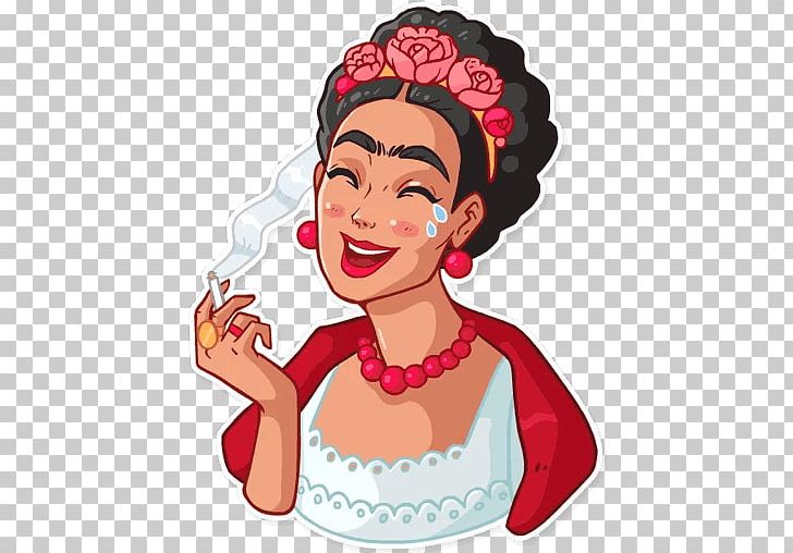 Frida Kahlo Viva La Frida! Telegram Sticker Art PNG, Clipart, Activity Management, Animation, Art, Brown Hair, Cartoon Free PNG Download