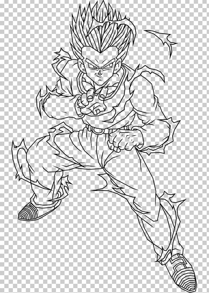Trunks Gohan Goku Gotenks Piccolo PNG, Clipart, Angle, Arm, Artwork, Black And White, Cartoon Free PNG Download