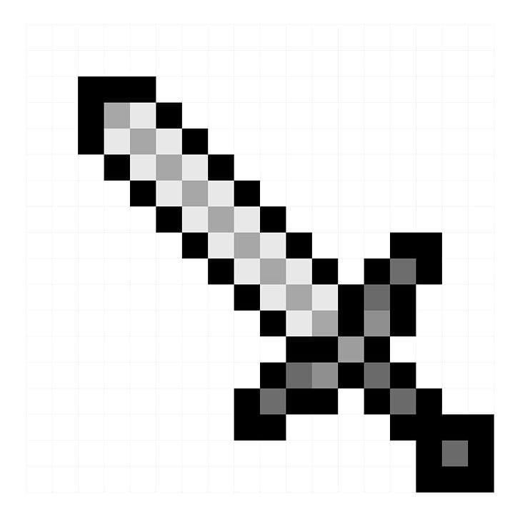 Minecraft: Pocket Edition Sword Mod Pixel Art PNG, Clipart, Angle, Black, Black And White, Computer Icons, Diamond Sword Free PNG Download