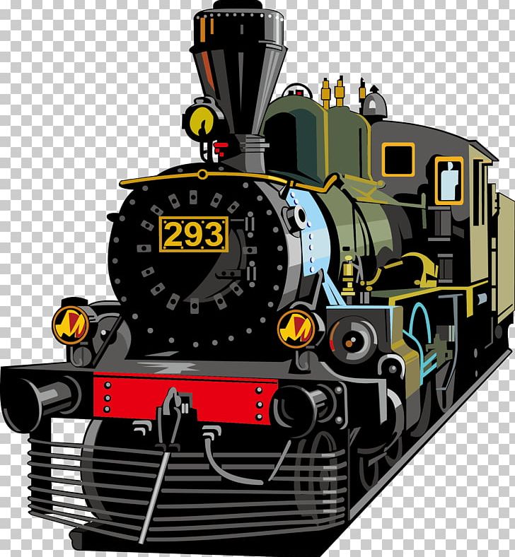 Train Rail Transport Steam Locomotive PNG, Clipart, Car, Encapsulated Postscript, Engine, Front, Hand Drawn Free PNG Download