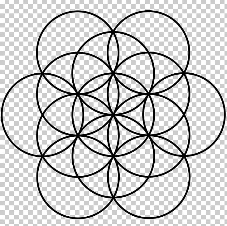 Overlapping Circles Grid Sacred Geometry PNG, Clipart, Art, Black And White, Circle, Drawing, Flower Free PNG Download