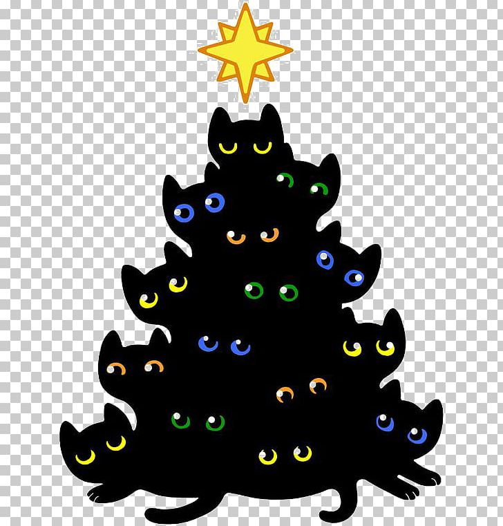 cat christmas tree t shirt