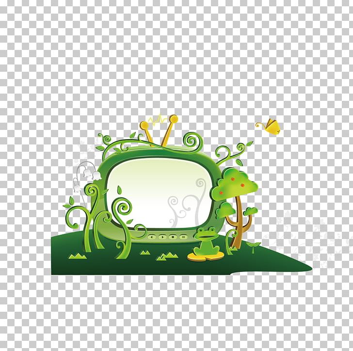 Cartoon Television Illustration PNG, Clipart, Art, Background Green, Border, Brand, Butterfly Free PNG Download