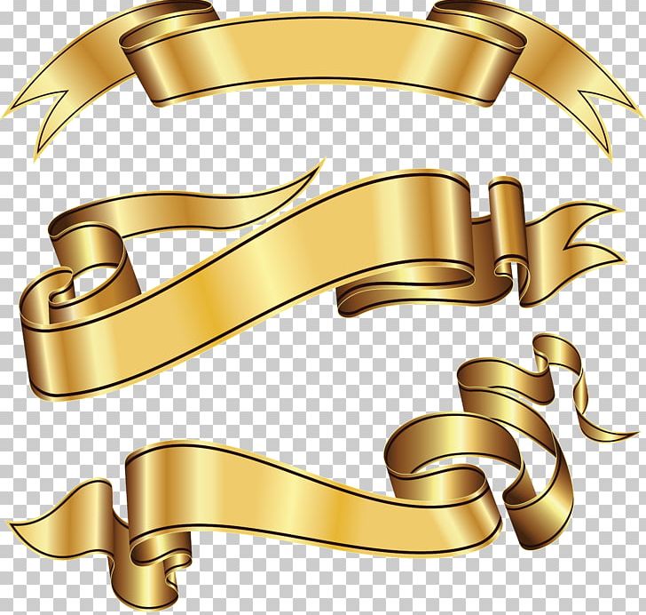 Ribbon Gold PNG, Clipart, Banner, Body Jewelry, Brass, Clip Art, Encapsulated Postscript Free PNG Download