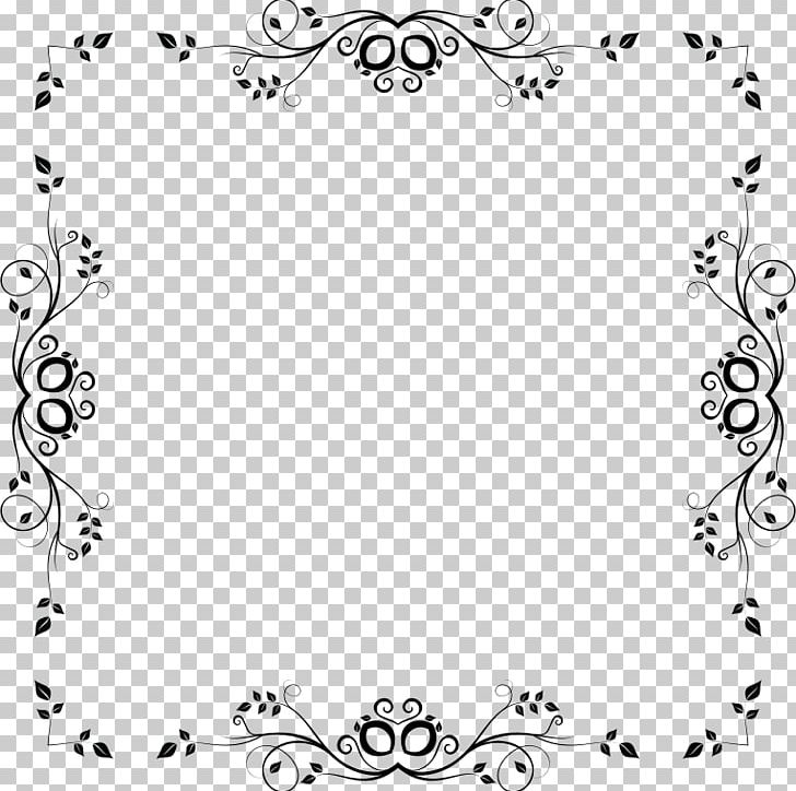 Borders And Frames Floral Design PNG, Clipart, Art, Black, Black And White, Border, Borders And Frames Free PNG Download