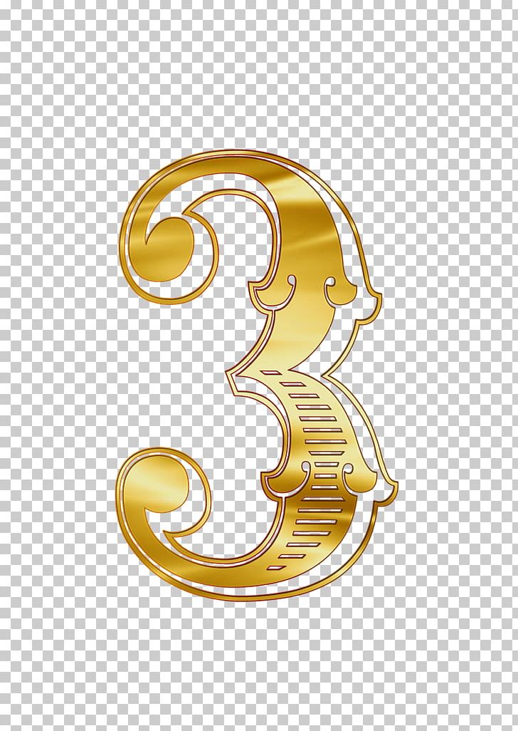 Number 3 Guilded PNG, Clipart, Miscellaneous, Numbers Free PNG Download