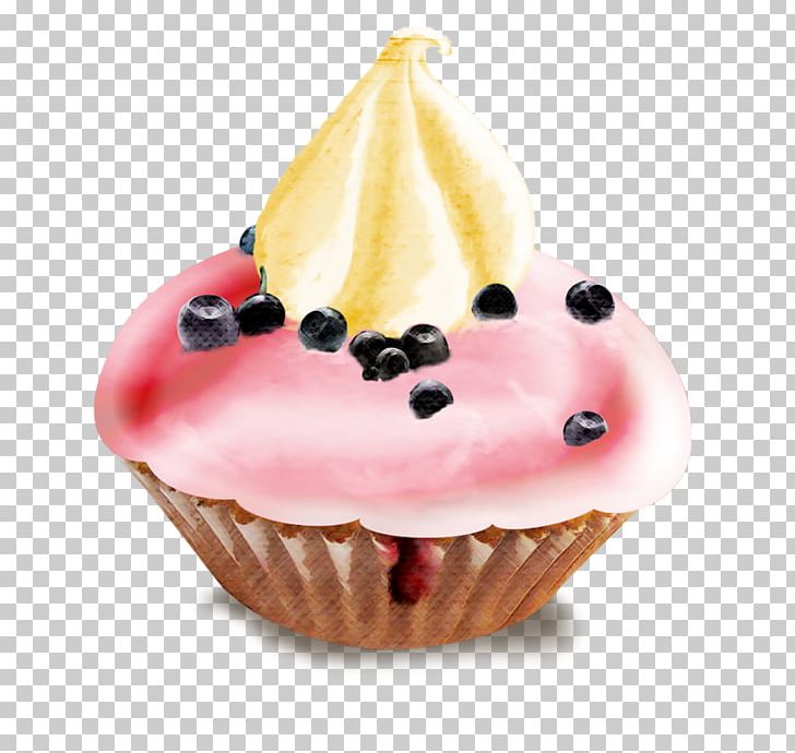 Cupcake Dessert Muffin Watercolor Painting PNG, Clipart, Baking, Buttercream, Cake, Cream, Cream Cheese Free PNG Download