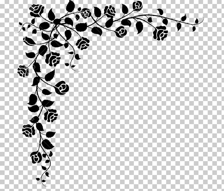 Floral Design Black And White Drawing PNG, Clipart, Art, Black, Black And White, Branch, Corner Free PNG Download