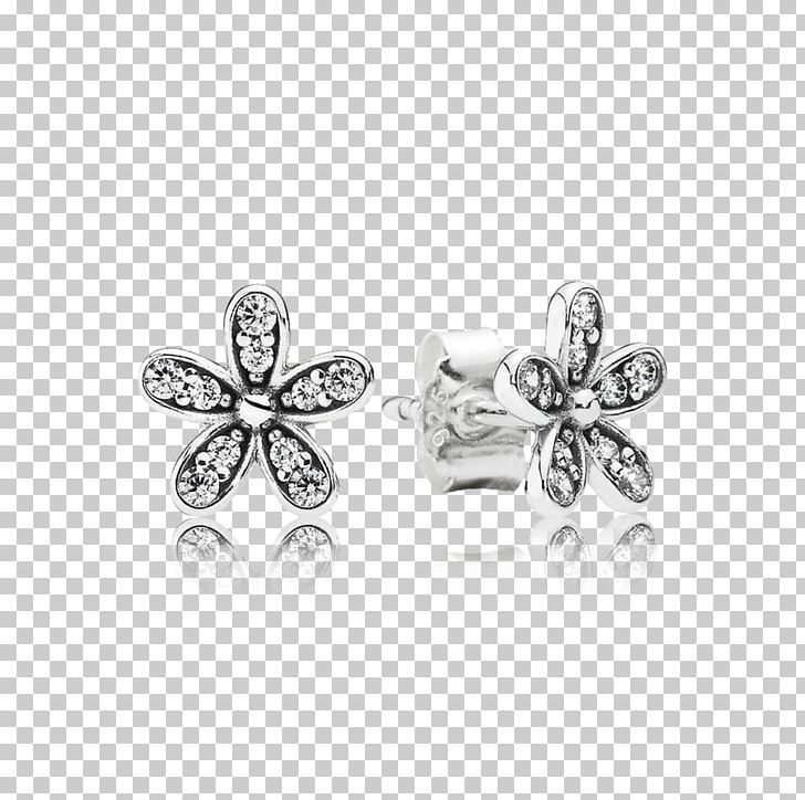 Earring Pandora Jewellery Cubic Zirconia Sterling Silver PNG, Clipart, Body Jewelry, Bracelet, Charm Bracelet, Common Daisy, Cubic Zirconia Free PNG Download