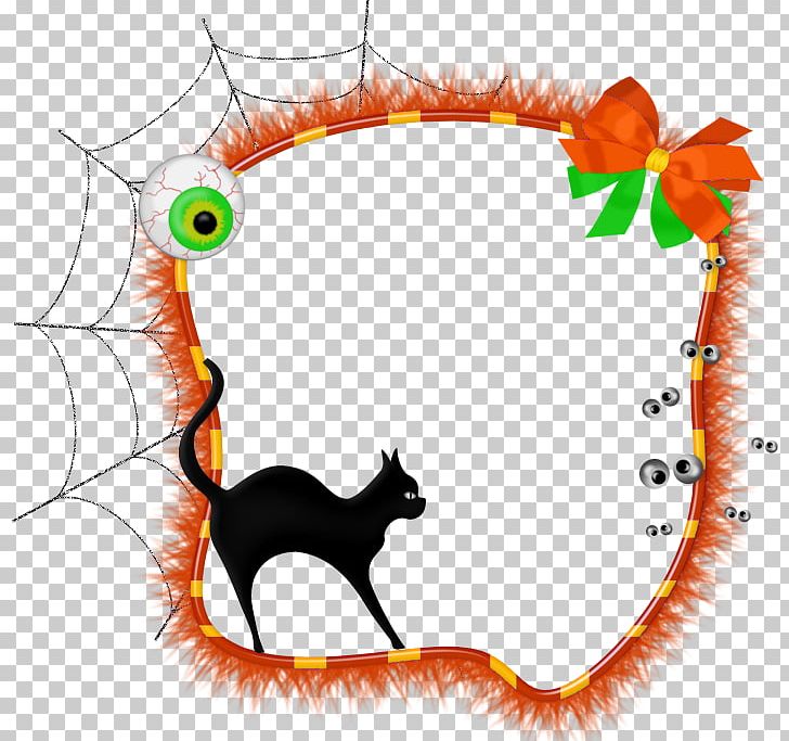 Halloween Frames Jack-o-lantern PNG, Clipart, Area, Artwork, Black Cat, Carnivoran, Cat Free PNG Download