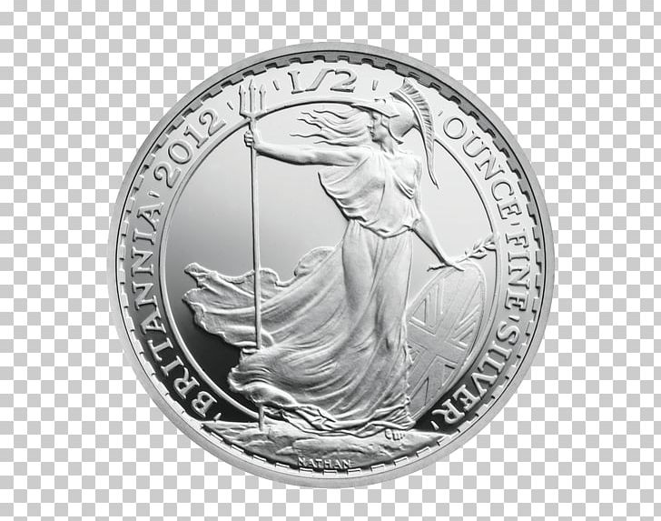 Coin United Kingdom Silver Britannia Pound Sterling PNG, Clipart, Black And White, Britannia, Bullion Coin, Circle, Coin Free PNG Download