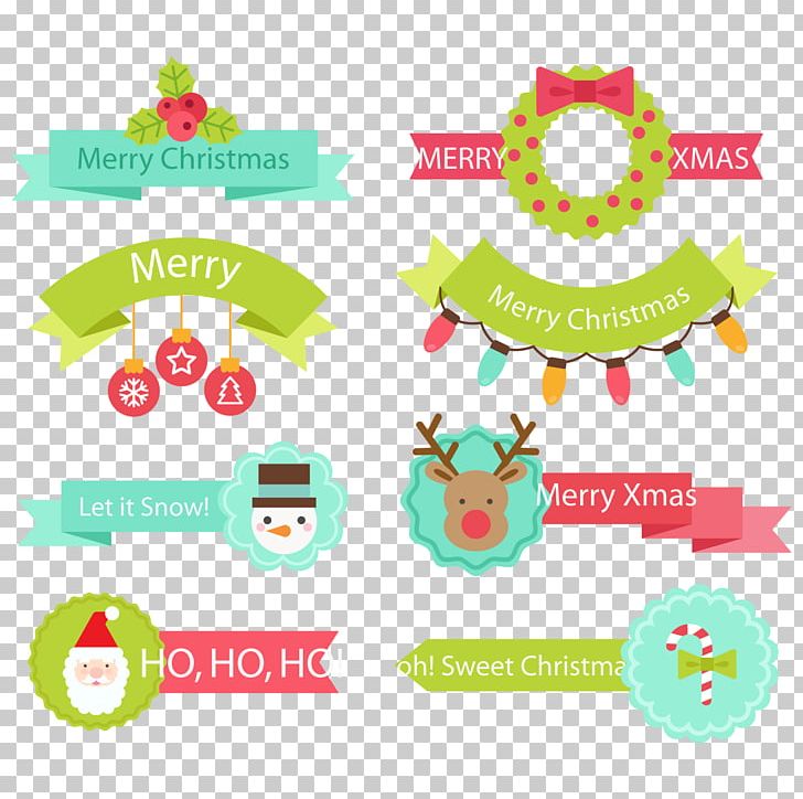 Santa Claus Christmas Ribbon Label PNG, Clipart, Caganer, Christmas Decoration, Christmas Frame, Christmas Lights, Creative Christmas Free PNG Download
