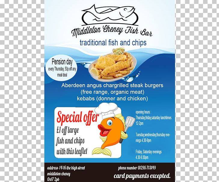 Middleton Cheney Fish Bar Fish And Chips Advertising Flyer PNG, Clipart, Advertising, Art, Brand, Breakfast Cereal, Designcrowd Free PNG Download