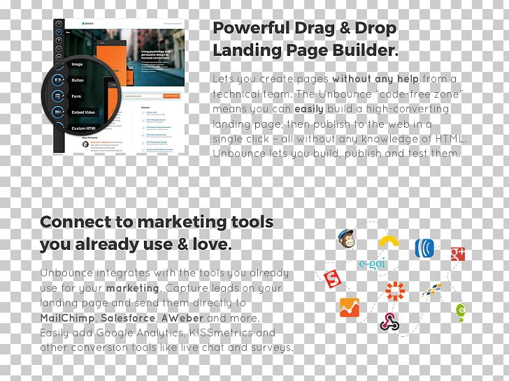 Unbounce Landing Page Brand PNG, Clipart, Brand, Drag And Drop, Html, Landing Page, Line Free PNG Download