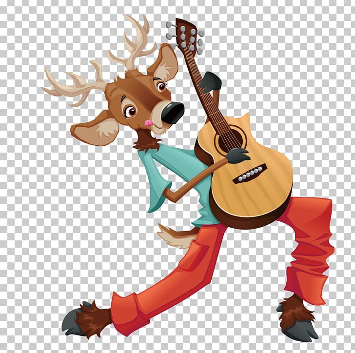 Musician Musical Instrument Illustration PNG, Clipart, Animal, Art, Cartoon, Deer, Fictional Character Free PNG Download