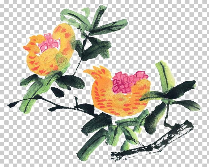 Floral Design Ink Wash Painting Chinese Painting PNG, Clipart, Chinese Painting, Flower, Flower Arranging, Flowers, Fruit Nut Free PNG Download