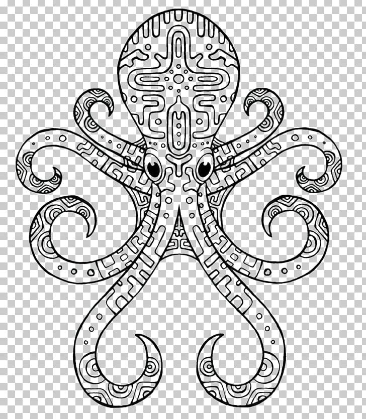 Octopus Line Art Drawing PNG, Clipart, Art, Artwork, Black And White, Cephalopod, Circle Free PNG Download