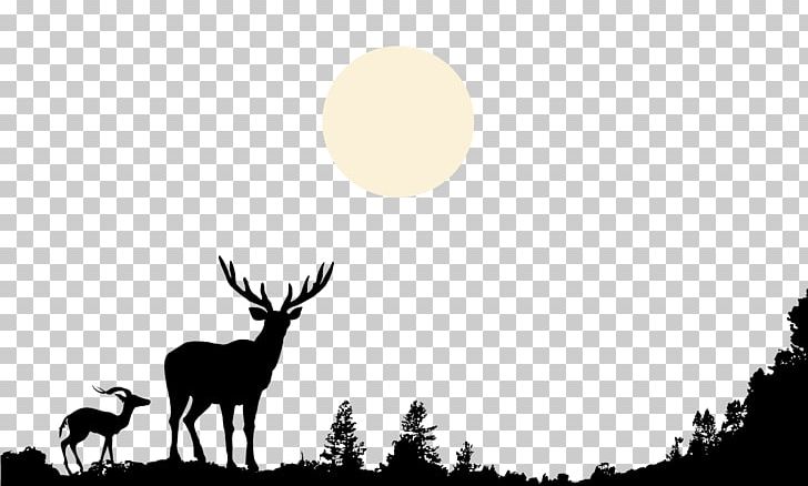 Deer Nature Wildlife PNG, Clipart, Antler, Black And White, Computer Wallpaper, Deer Vector, Encapsulated Postscript Free PNG Download