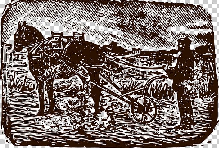 Farmer Woodblock Printing PNG, Clipart, Art, Black And White, Cattle, Cattle Like Mammal, Chariot Free PNG Download