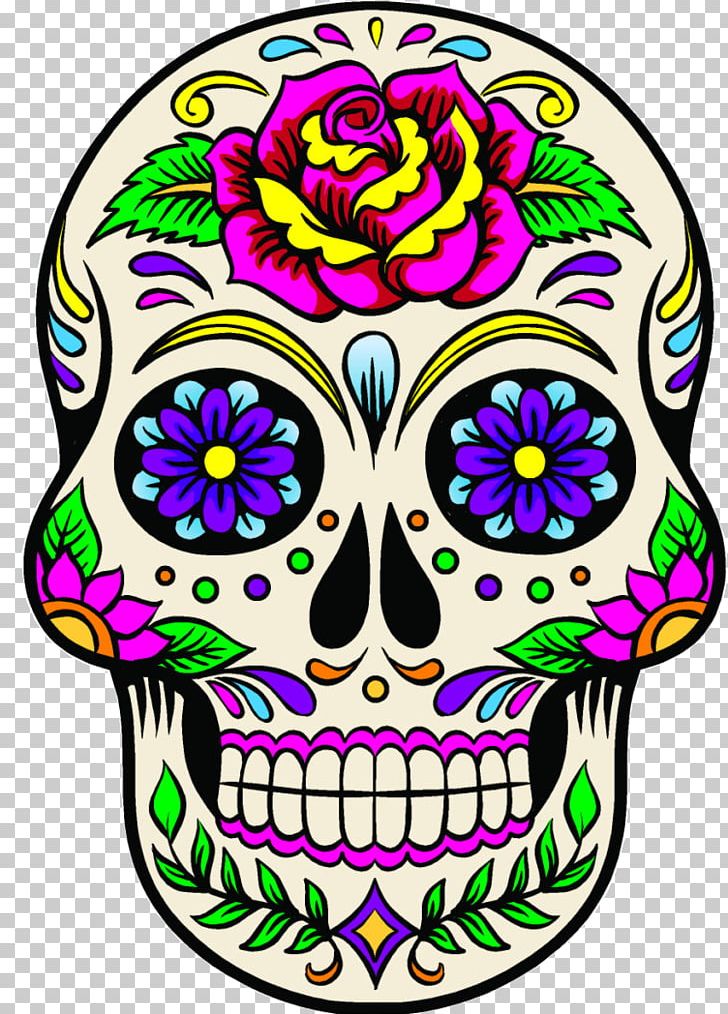 Calavera Mexican Cuisine Day Of The Dead Death Floral Ornament PNG, Clipart, Art, Bone, Calavera, Cut Flowers, David Lozeau Free PNG Download