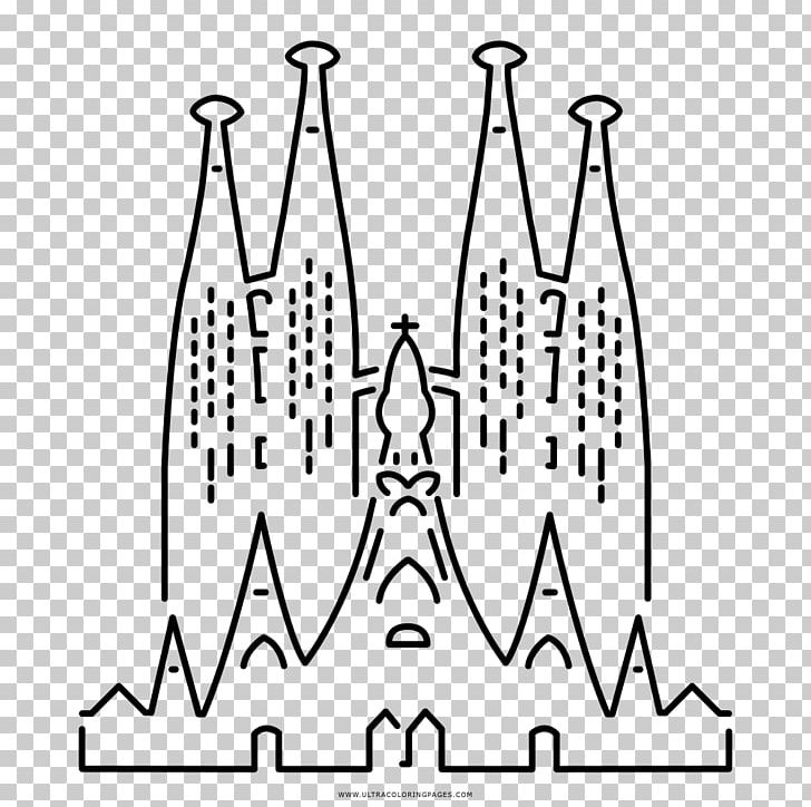 Sagrada Família Casa Milà Park Güell Drawing Coloring Book PNG, Clipart, Area, Art, Barcelona, Black And White, Calligraphy Free PNG Download