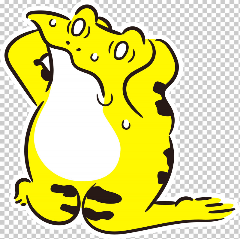 Frogs Toad Cartoon Yellow Animal Figurine PNG, Clipart, Animal Figurine, Beak, Cartoon, Frogs, Line Free PNG Download