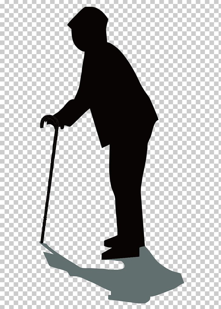 Silhouette Old Age PNG, Clipart, Animals, Black, Black And White, Business Man, Crutches Vector Free PNG Download