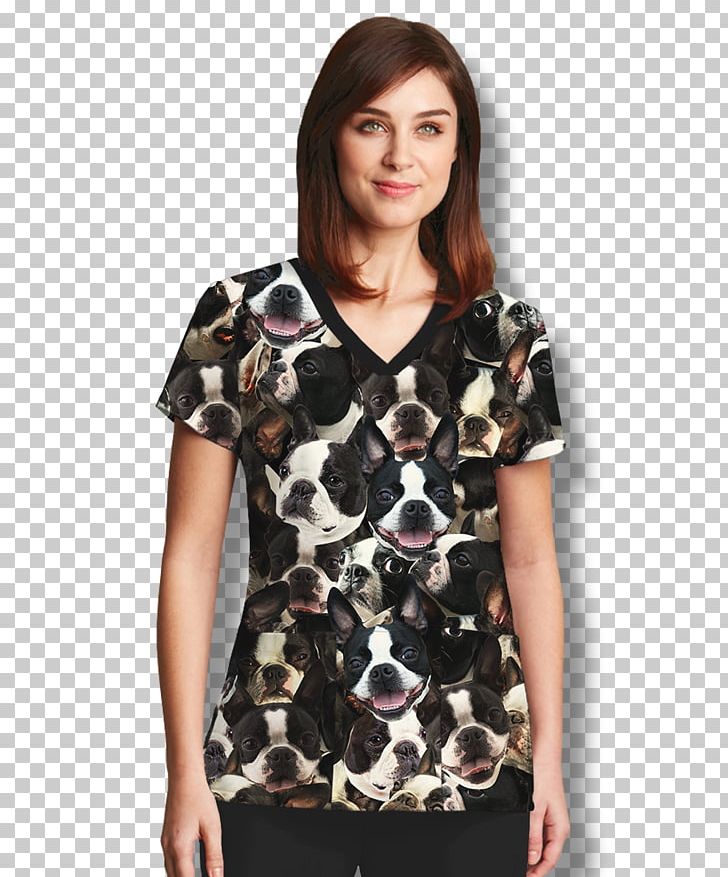T-shirt Boston Terrier Sleeve Tube Top Scrubs PNG, Clipart, Blazer, Blouse, Boston Terrier, Clothing, Fabric Style Pattern Free PNG Download
