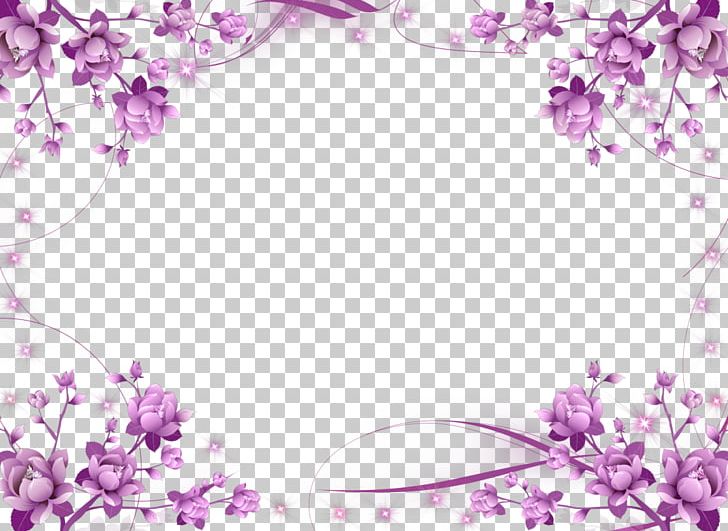 Borders And Frames Frames Flower Purple PNG, Clipart, Blossom, Blue, Borders And Frames, Branch, Cherry Blossom Free PNG Download