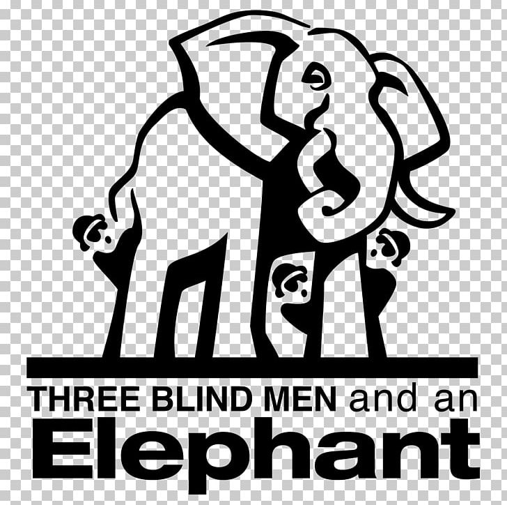 Blind Men And An Elephant Homo Sapiens Elephantidae Parable PNG, Clipart, Art, Black, Black And White, Blind Men And An Elephant, Blind Stick Free PNG Download