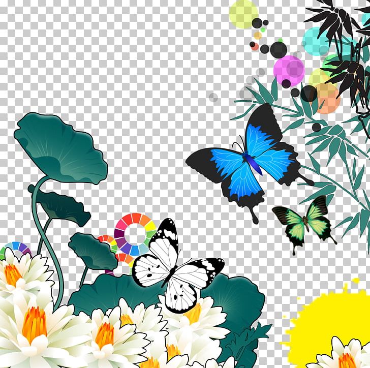 Computer File PNG, Clipart, Brush Footed Butterfly, Flower, Flowers, Hand, Hand Drawn Free PNG Download
