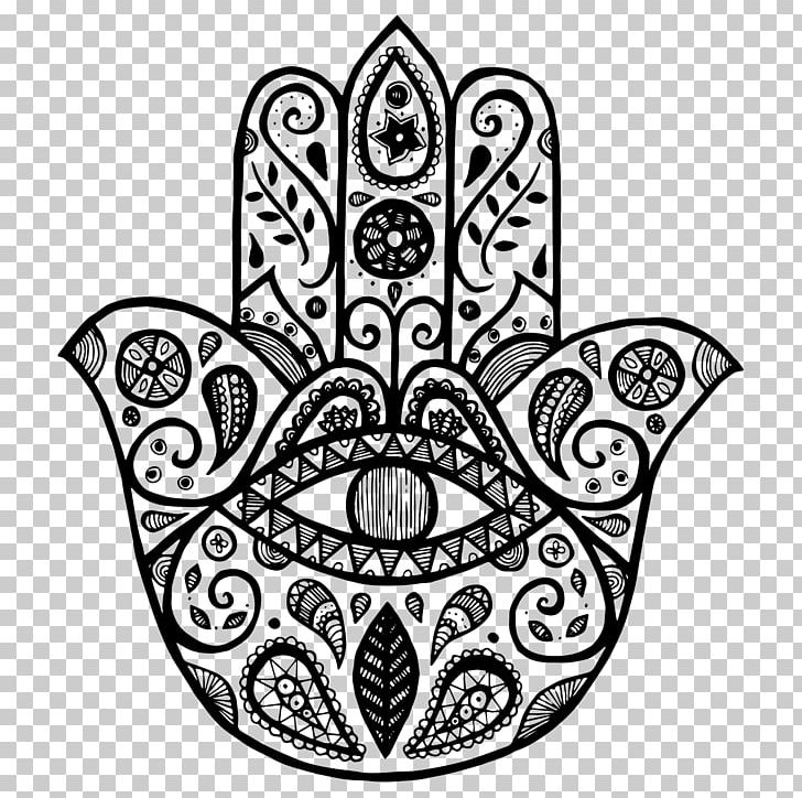 Hamsa T-shirt Amulet Drawing Talisman PNG, Clipart, Amulet, Art, Black And White, Bracelet, Circle Free PNG Download