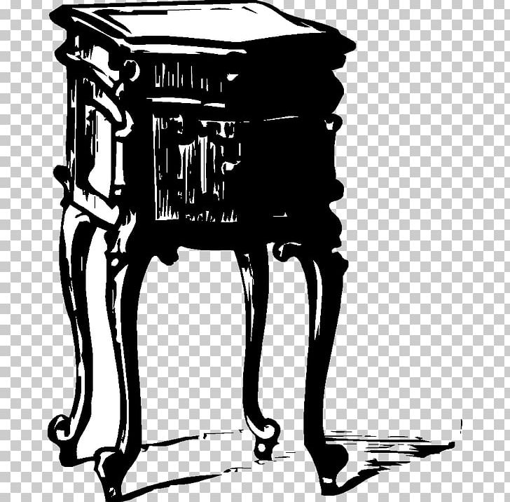 Bedside Tables Furniture Illustration PNG, Clipart, Bed, Bed Frame, Bedside Tables, Black And White, Chair Free PNG Download