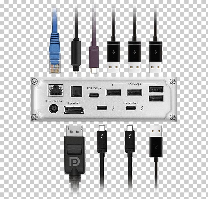 MacBook Pro Laptop CalDigit TS3 Plus 15-Port Thunderbolt 3 Dock PNG, Clipart, Cable, Computer Port, Dock, Docking Station, Electronic Component Free PNG Download