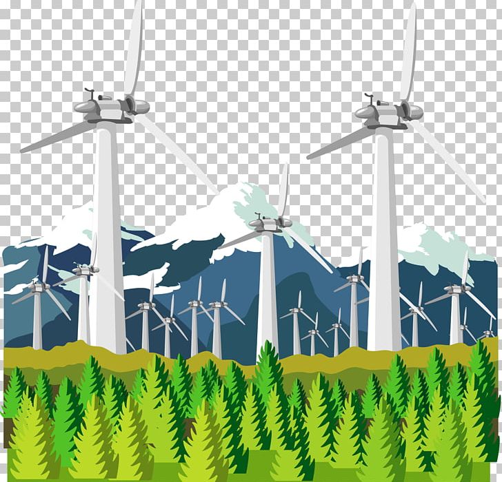 Wind Farm Windmill Electricity Generation Euclidean PNG, Clipart, Advertising, Cartoon, Energy, Fukei, Machine Free PNG Download