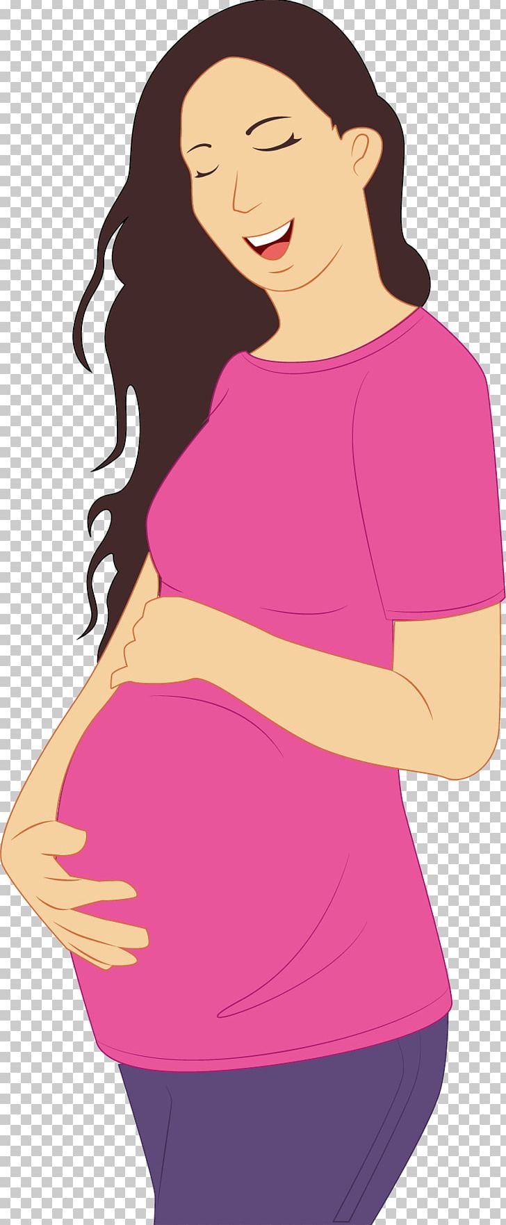Pregnancy Mother PNG, Clipart, Abdomen, Arm, Black Hair, Cartoon, Cartoon Hand Painted Free PNG Download