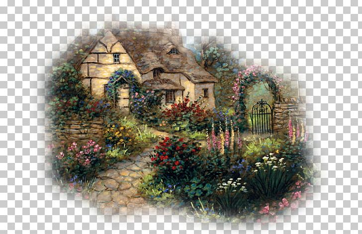 Cottage Garden Landscape Painting PNG, Clipart, Art, Canvas, Cottage, Cottage Garden, English Landscape Garden Free PNG Download