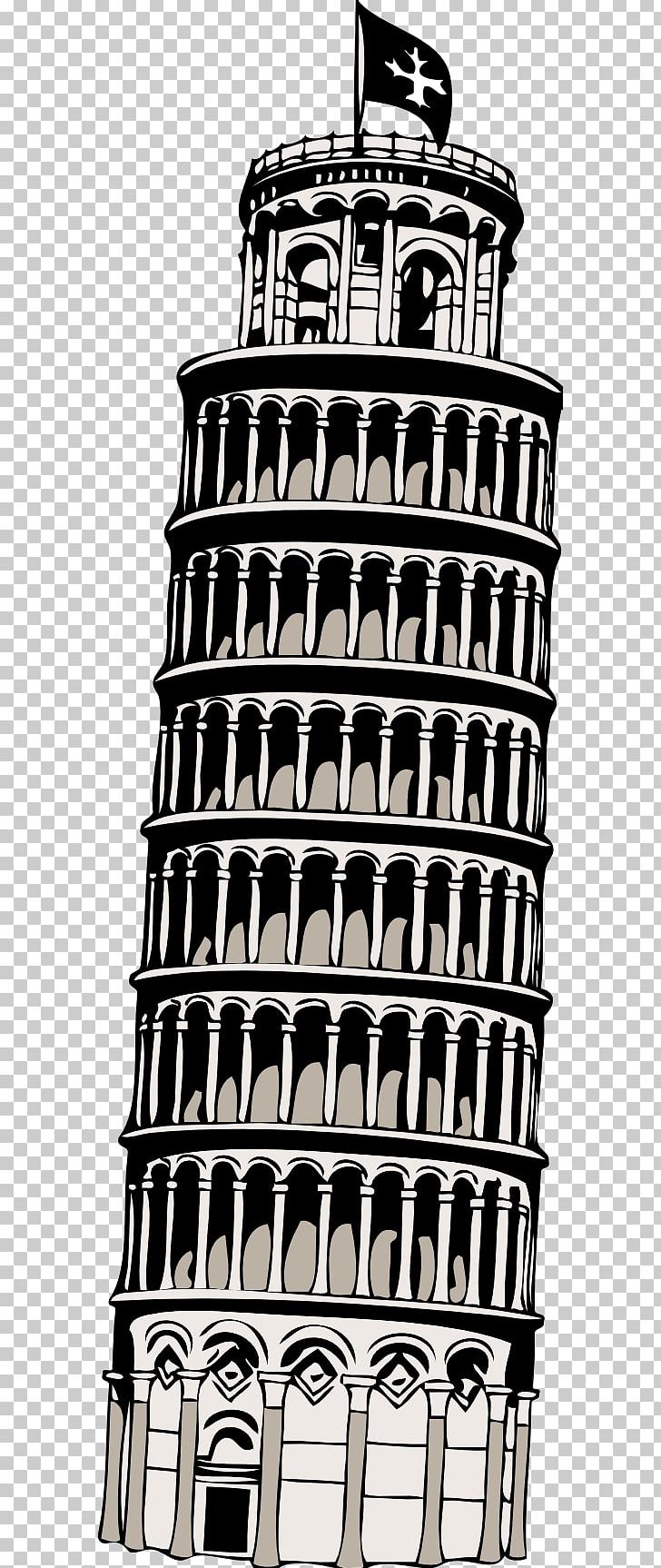 Leaning Tower Of Pisa Eiffel Tower PNG, Clipart, Black And White, Building, Clip Art, Drawing, Eiffel Tower Free PNG Download