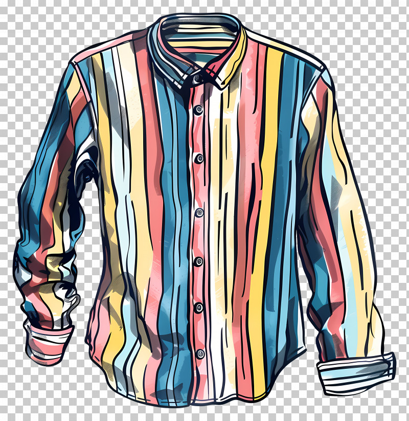 Striped Colorful Shirt - Striped Colorful Shirt Illustration PNG
