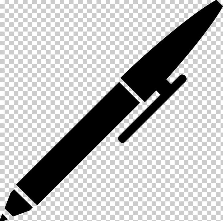 Ballpoint Pen Computer Icons PNG, Clipart, Angle, Ballpoint Pen, Black And White, Cdr, Cold Weapon Free PNG Download