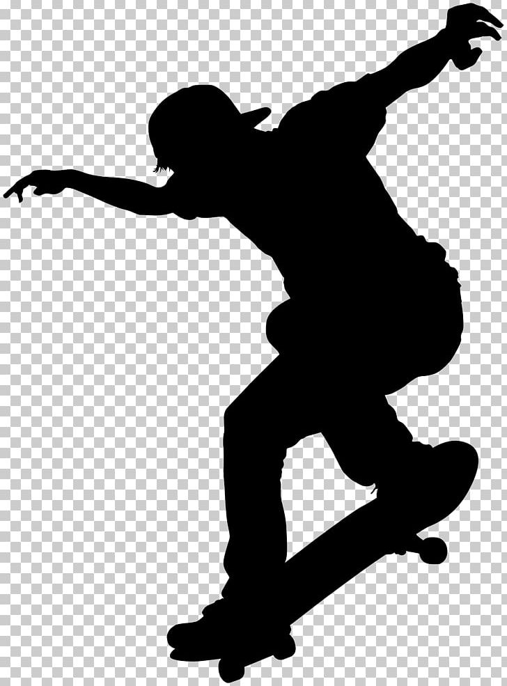 Skateboarding Silhouette Roller Skating PNG, Clipart, Black And White, Extreme Sport, Footwear, Human Behavior, Ice Skating Free PNG Download