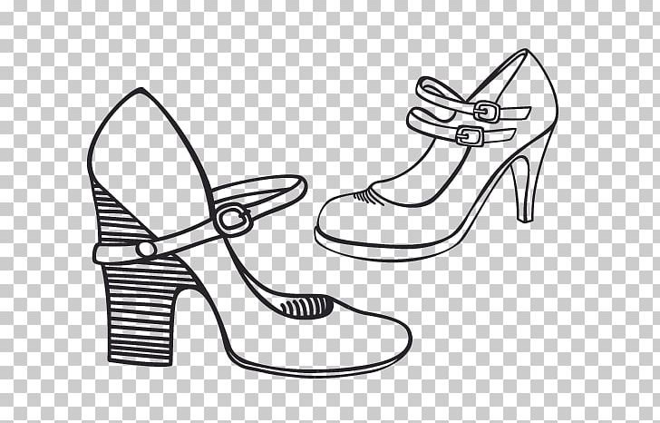 High-heeled Shoe Absatz Drawing Sneakers PNG, Clipart, Area, Ballet Flat, Black, Black And White, Bride Free PNG Download