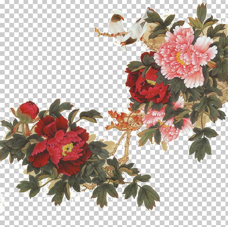 Mudan District Bird Peony Chinese Painting PNG, Clipart, Artificial Flower, Author, China, Chinese Style, Flower Free PNG Download