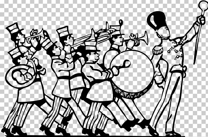 Marching Band Musical Ensemble Band Camp PNG, Clipart, Area, Arm, Art, Black And White, Cartoon Free PNG Download