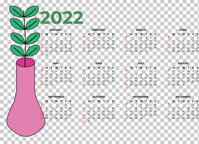 2022 Calendar 2022 Printable Yearly Calendar Printable 2022 Calendar PNG, Clipart, Calendar, Calendar System, Calendar Year, Month, Week Free PNG Download