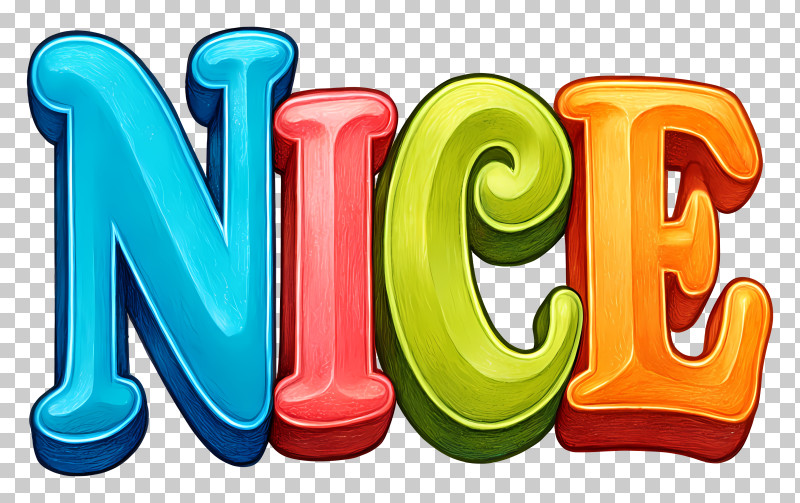 Nice - Colorful NICE Typography Design PNG