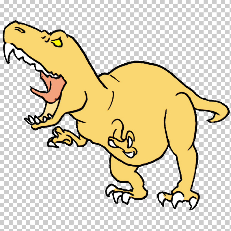 Tyrannosaurus Meter Line Art Cartoon Yellow PNG, Clipart, Beak, Cartoon, Cartoon Dinosaur, Cute Dinosaur, Dinosaur Clipart Free PNG Download
