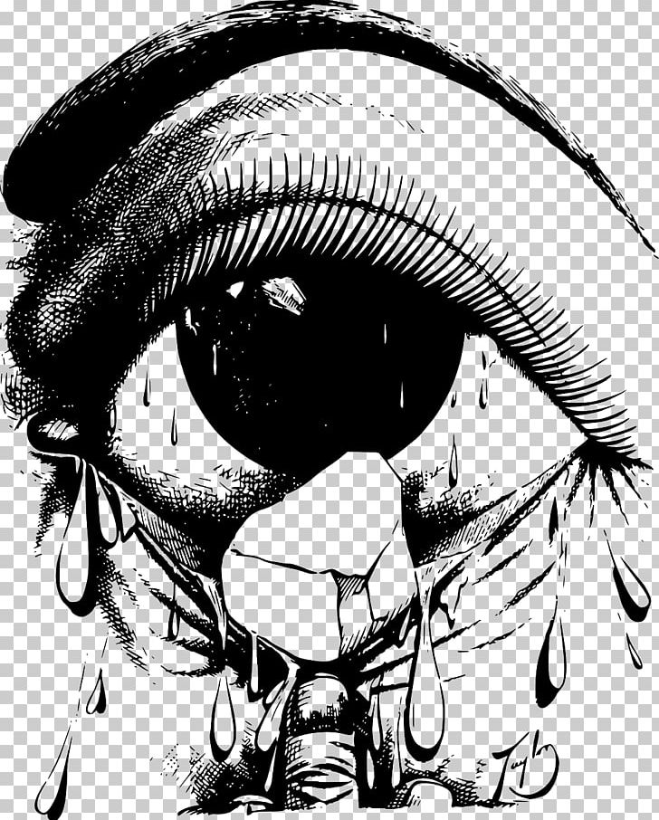 Eye Crying Tears Png Clipart Art Black And White Cartoon