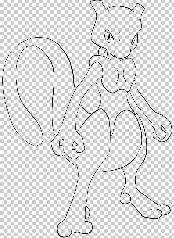 Mewtwo Drawing Pokémon Coloring Book Line Art PNG, Clipart, Artwork, Black, Black And White, Carnivoran, Cartoon Free PNG Download