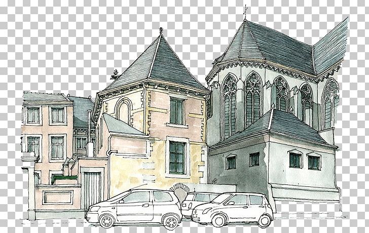 Architecture Watercolor Painting Drawing Sketch PNG, Clipart, Brouillon, Building, Cartoon, City Silhouette, Comics Free PNG Download